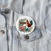 Schattigee Happy Easter haan Ronde Button 7,6 Cm (In situ)