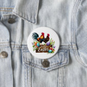Schattigee Happy Easter hanen Ronde Button 7,6 Cm (In situ)