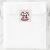 Schattigee Happy Easter luiaard Vierkante Sticker (Tas)