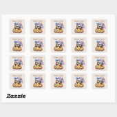 Schattigee Happy Easter luiaard Vierkante Sticker (Vel)