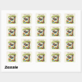 Schattigee Happy Easter Sloth Holiday Vierkante Sticker (Vel)