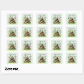 Schattigee Happy Easter Sloth Holiday Vierkante Sticker (Vel)