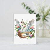 Schattigee Happy Easter swan Feestdagenkaart (Staand voorkant)