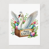 Schattigee Happy Easter swan Feestdagenkaart (Voorkant)