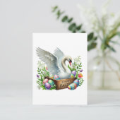Schattigee Happy Easter swan Feestdagenkaart (Staand voorkant)