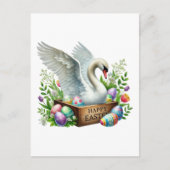 Schattigee Happy Easter swan Feestdagenkaart (Voorkant)