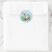 Schattigee Happy Easter swan Ronde Sticker (Tas)