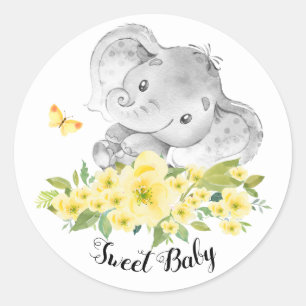 Schattigee Happy Elephant Sweet Baby Favor Sticker