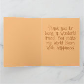 Schattigee Happy Flower Dank je kaart (Binnen)