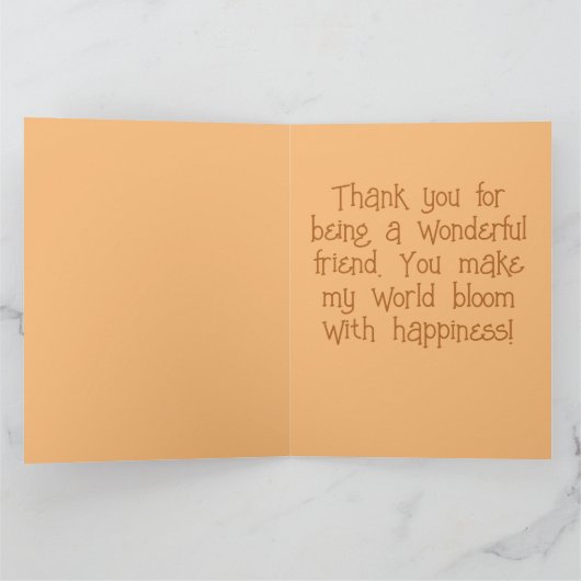 Schattigee Happy Flower Dank je kaart (Binnen)