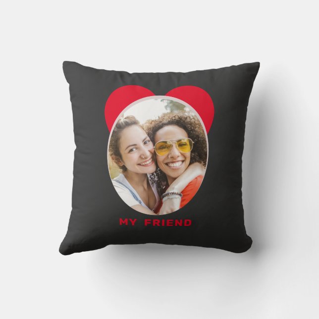 Schattigee Happy Friendship Day BESTE VRIEND FOTO Kussen (Achterkant)