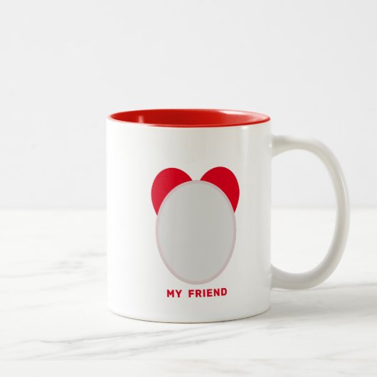 Schattigee Happy Friendship Day BESTE VRIEND FOTO Tweekleurige Koffiemok (Rechts)
