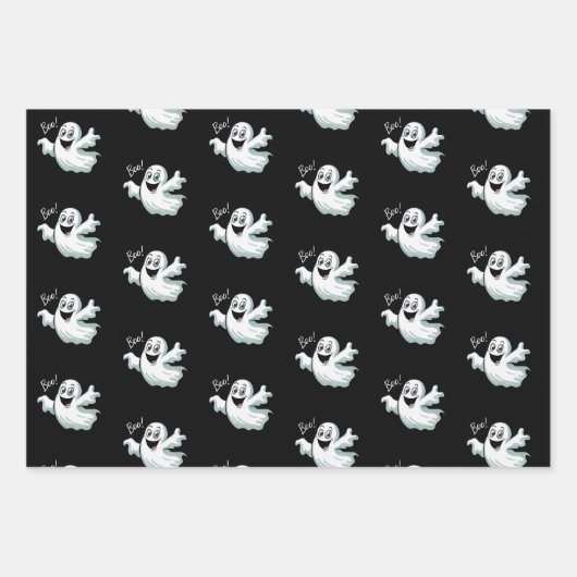 Schattigee Happy Ghost Inpakpapier Vel (Voorkant 3)