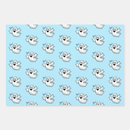 Schattigee Happy Ghost Inpakpapier Vel (Voorkant 2)