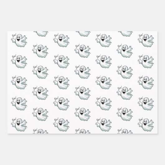 Schattigee Happy Ghost Inpakpapier Vel (Voorkant)