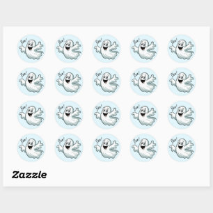 Schattigee Happy Ghost Round Sticker Set