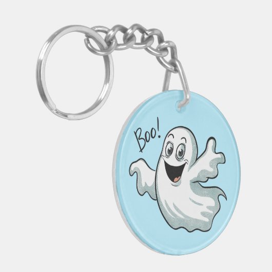 Schattigee Happy Ghost Sleutelhanger (Voorkant Links)