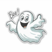 Schattigee Happy Ghost Sticker (Voorkant)