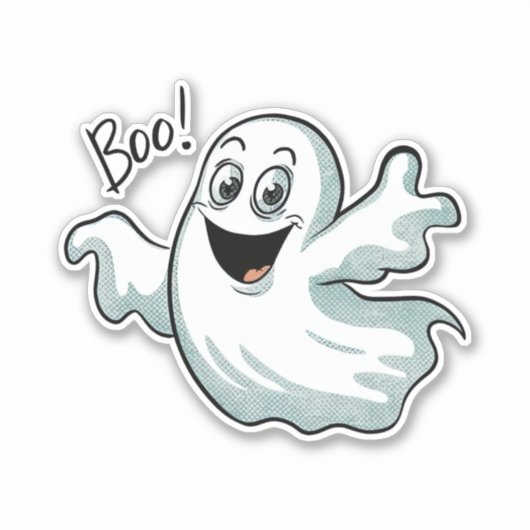 Schattigee Happy Ghost Sticker (Voorkant)