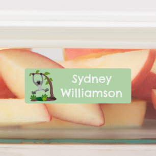 Schattigee Happy Gibbon Ape cartoon gepersonalisee Labels