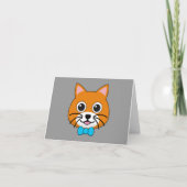 Schattigee Happy Ginger Cat met Papillon Bedankkaart (Voorkant)