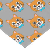 Schattigee Happy Ginger Cat met Papillon Korte Tafelloper (Hoek)