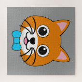 Schattigee Happy Ginger Cat met Papillon Legpuzzel (Horizontaal)