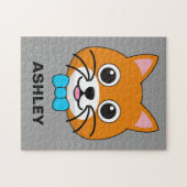 Schattigee Happy Ginger Cat met Papillon | persona Legpuzzel (Horizontaal)