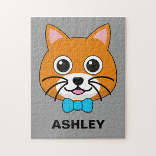 Schattigee Happy Ginger Cat met Papillon persona Legpuzzel