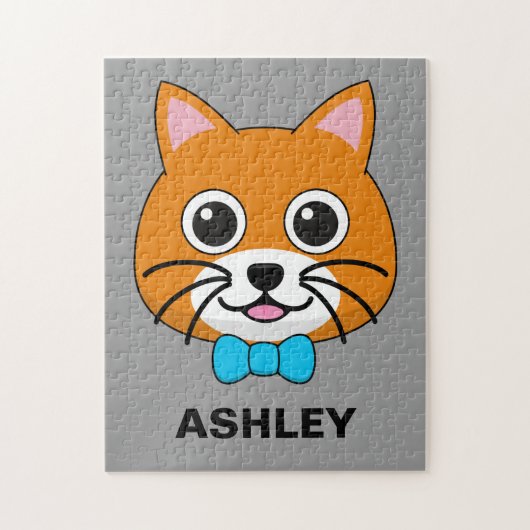 Schattigee Happy Ginger Cat met Papillon | persona Legpuzzel (Verticaal)