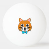 Schattigee Happy Ginger Cat met Papillon Pingpongbal (Voorkant)