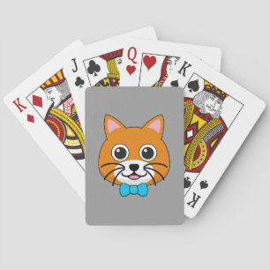 Schattigee Happy Ginger Cat met Papillon Pokerkaarten