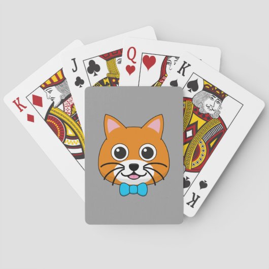 Schattigee Happy Ginger Cat met Papillon Pokerkaarten (Achterkant)