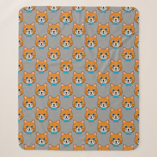 Schattigee Happy Ginger Cat met Papillon Sherpa Deken