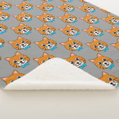 Schattigee Happy Ginger Cat met Papillon Sherpa Deken (3/4)