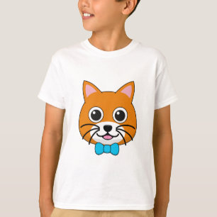 Schattigee Happy Ginger Cat met Papillon T-shirt