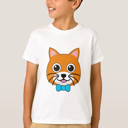 Schattigee Happy Ginger Cat met Papillon T-shirt (Voorkant)