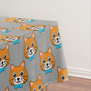 Schattigee Happy Ginger Cat met Papillon Tafelkleed