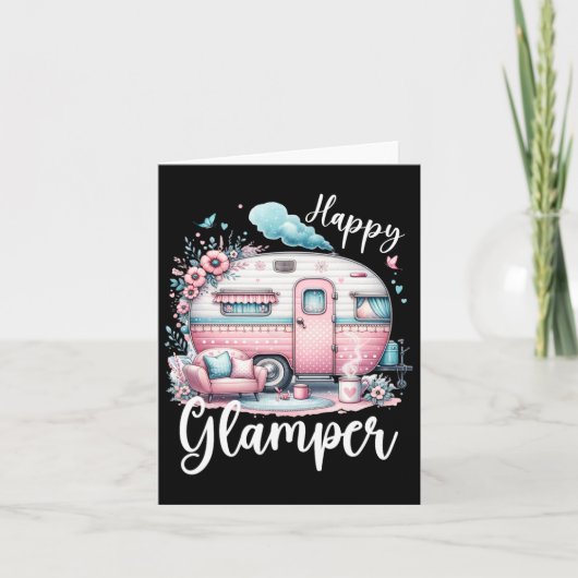 Schattigee Happy Glamper Caravan Camping Glamping Kaart (Voorkant)