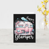 Schattigee Happy Glamper Caravan Camping Glamping Kaart (Gele Bloem)