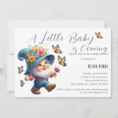 Schattigee Happy Gnome met vlinder Baby shower Kaart (Voorkant)