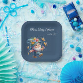 Schattigee Happy Gnome met Vlinder Baby shower Papieren Bordje (Feest)