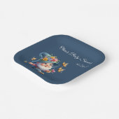 Schattigee Happy Gnome met Vlinder Baby shower Papieren Bordje (Gebogen)