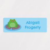 Schattigee Happy Green Frog cartoon gepersonalisee Labels (Design 2)