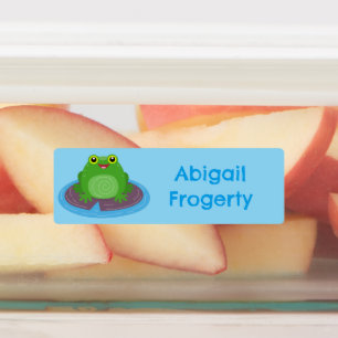 Schattigee Happy Green Frog cartoon gepersonalisee Labels