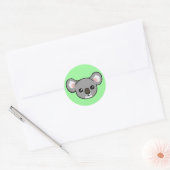 Schattigee Happy Grey Koala Gezicht Tekening Stick Ronde Sticker (Envelop)