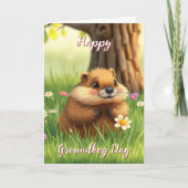 Schattigee Happy Groundhog Day & Geschiedenis Kaart (Voorkant)