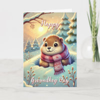 Schattigee Happy Groundhog Day & History Kaart