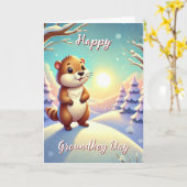 Schattigee Happy Groundhog Day & History Kaart Sta (Gele Bloem)