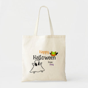 Schattigee Happy Halloween Canvas tas met ghostie